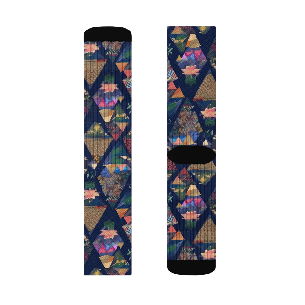 Triangle Garden on Socks — Right Sock