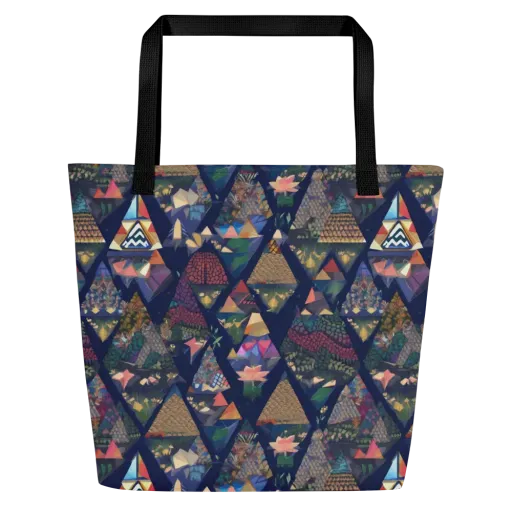 Triangle Garden on a Large Tote Bag W/ Pocket