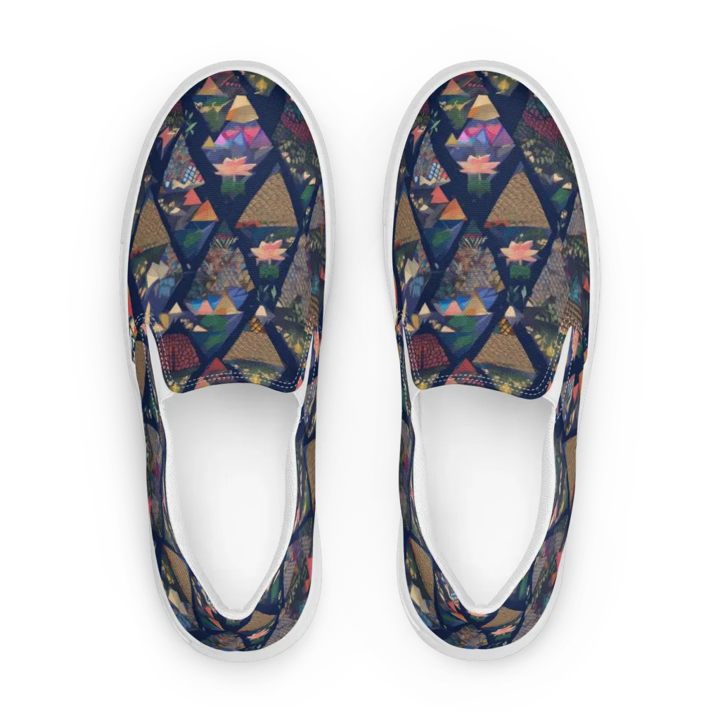 Triangle Garden on Women's Slip-On Canvas Shoes — Front