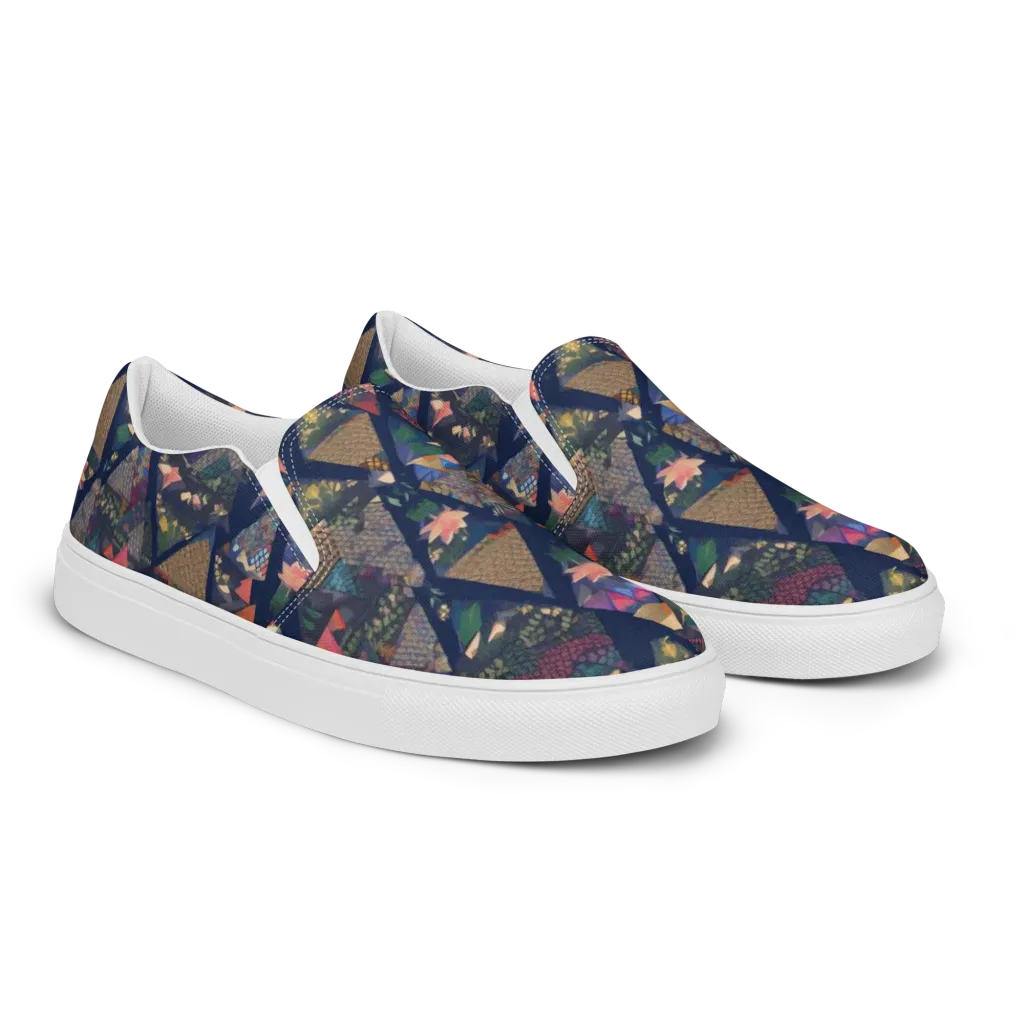 Triangle Garden on Women's Slip-On Canvas Shoes — Right Front
