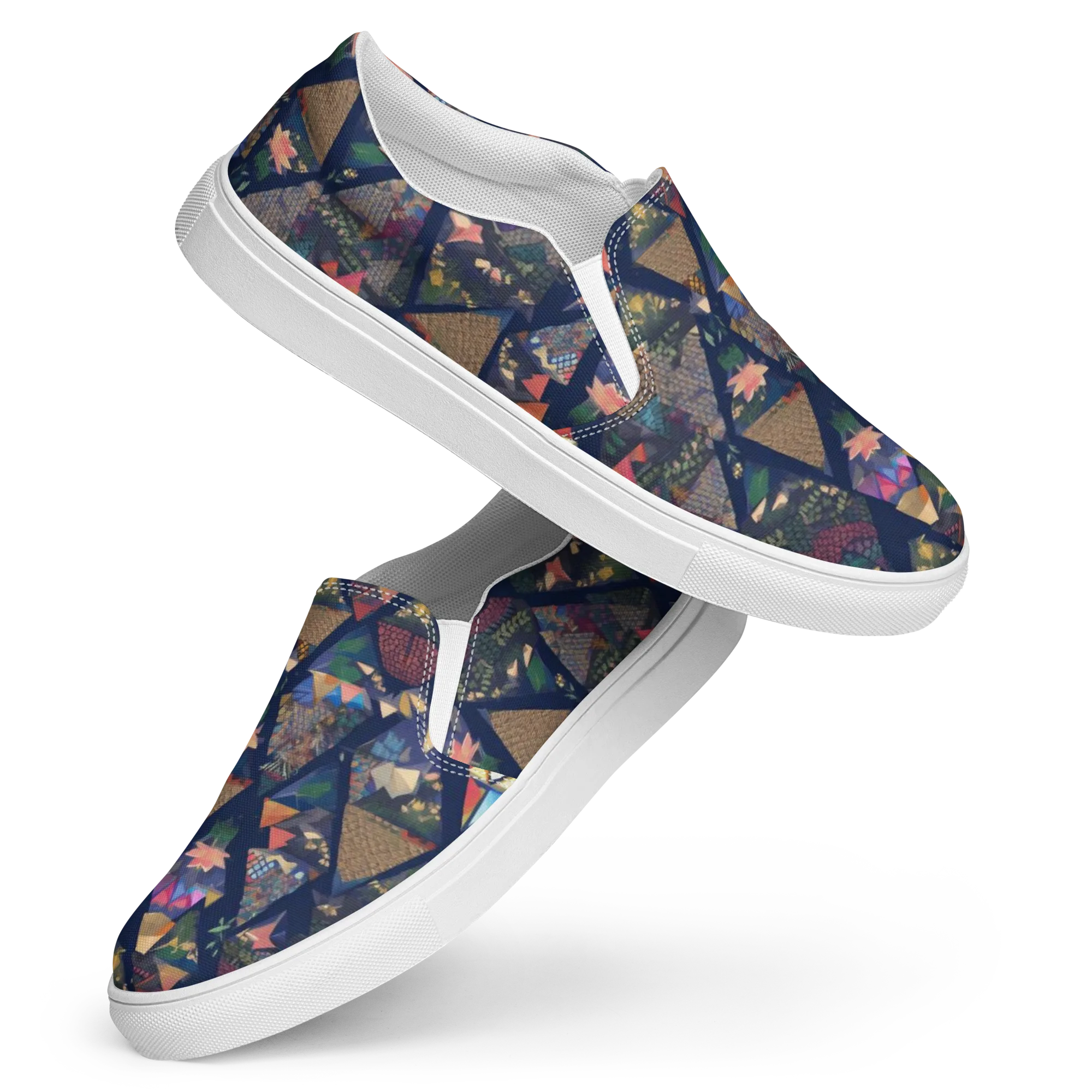 Triangle Garden on Women's Slip-On Canvas Shoes — Front
