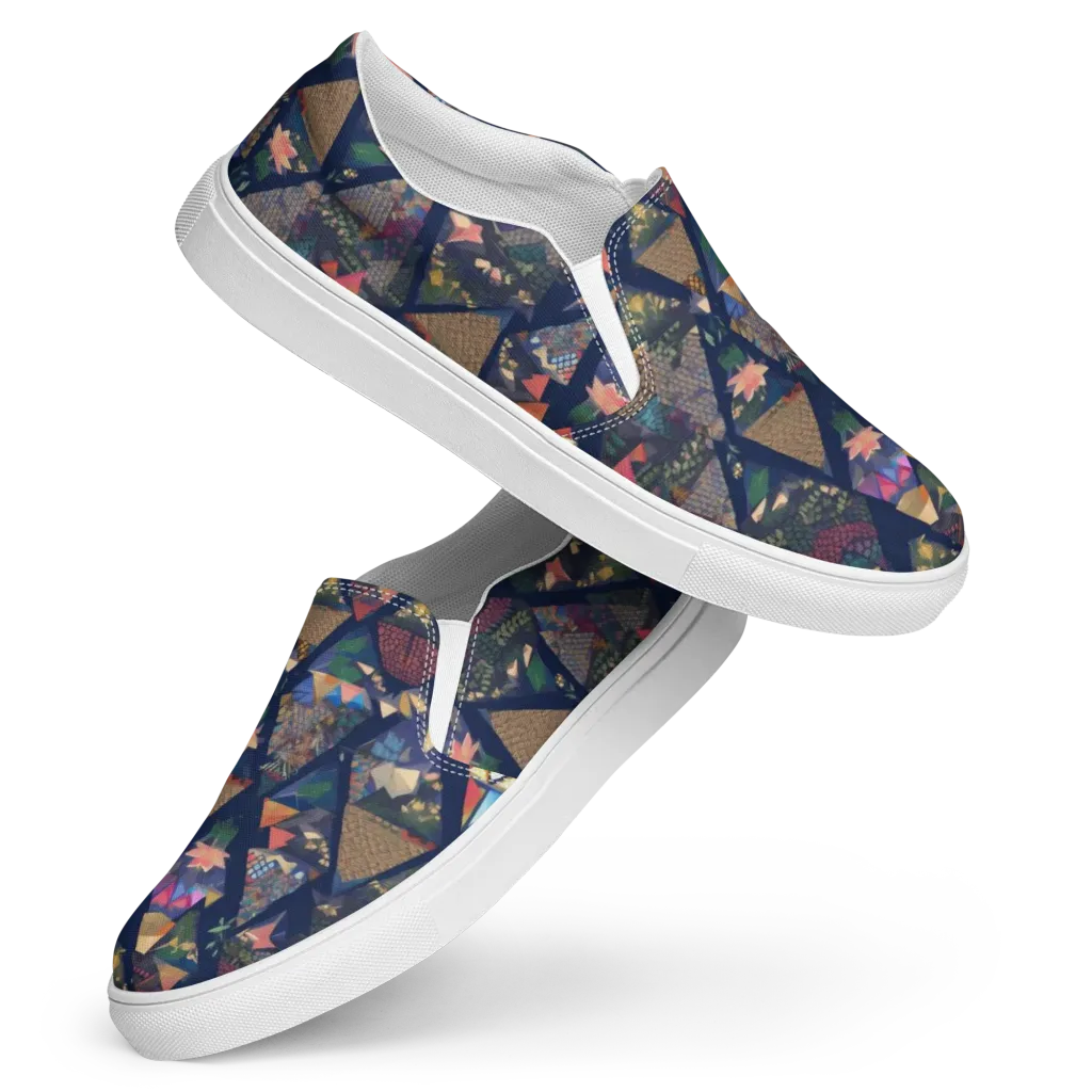 Triangle Garden on Women's Slip-On Canvas Shoes — Front