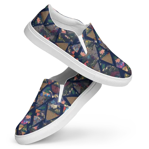 Triangle Garden on a Women's Slip-On Canvas Shoes