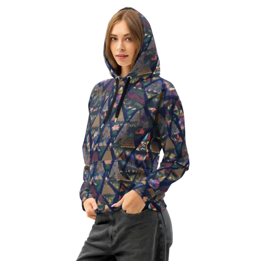 Triangle Garden on a Cotton Hoodie