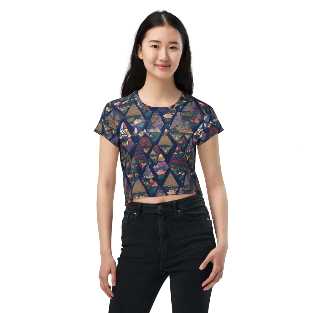Triangle Garden on Crop Tee — Front