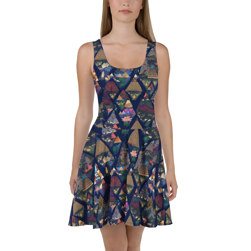 Triangle Garden on Skater Dress — Front