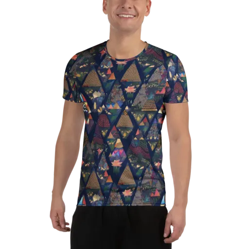 Triangle Garden on a Men's Athletic T-Shirt