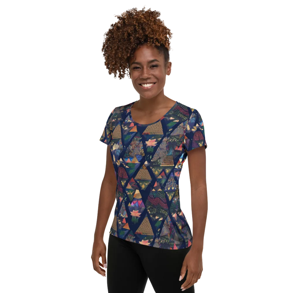 Triangle Garden on Women's Athletic T-Shirt — Left