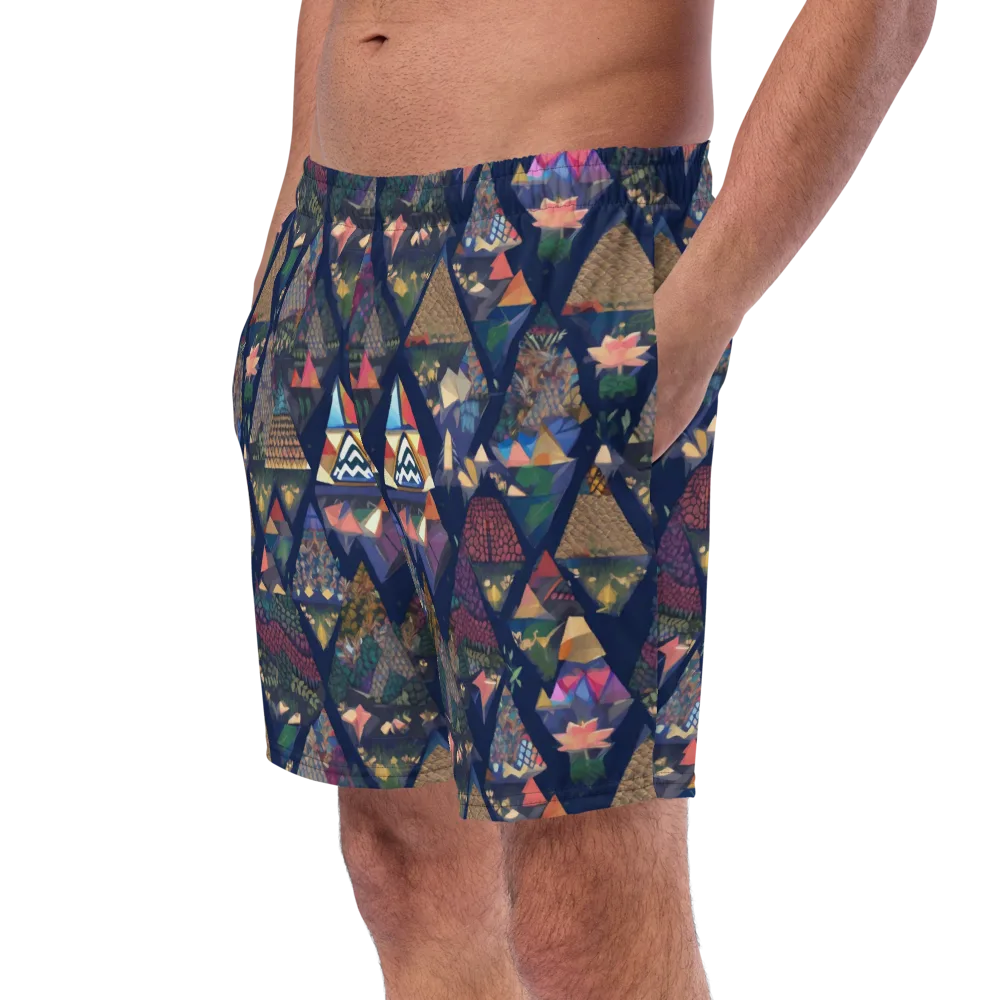 Triangle Garden on Swim Trunks — Left Front