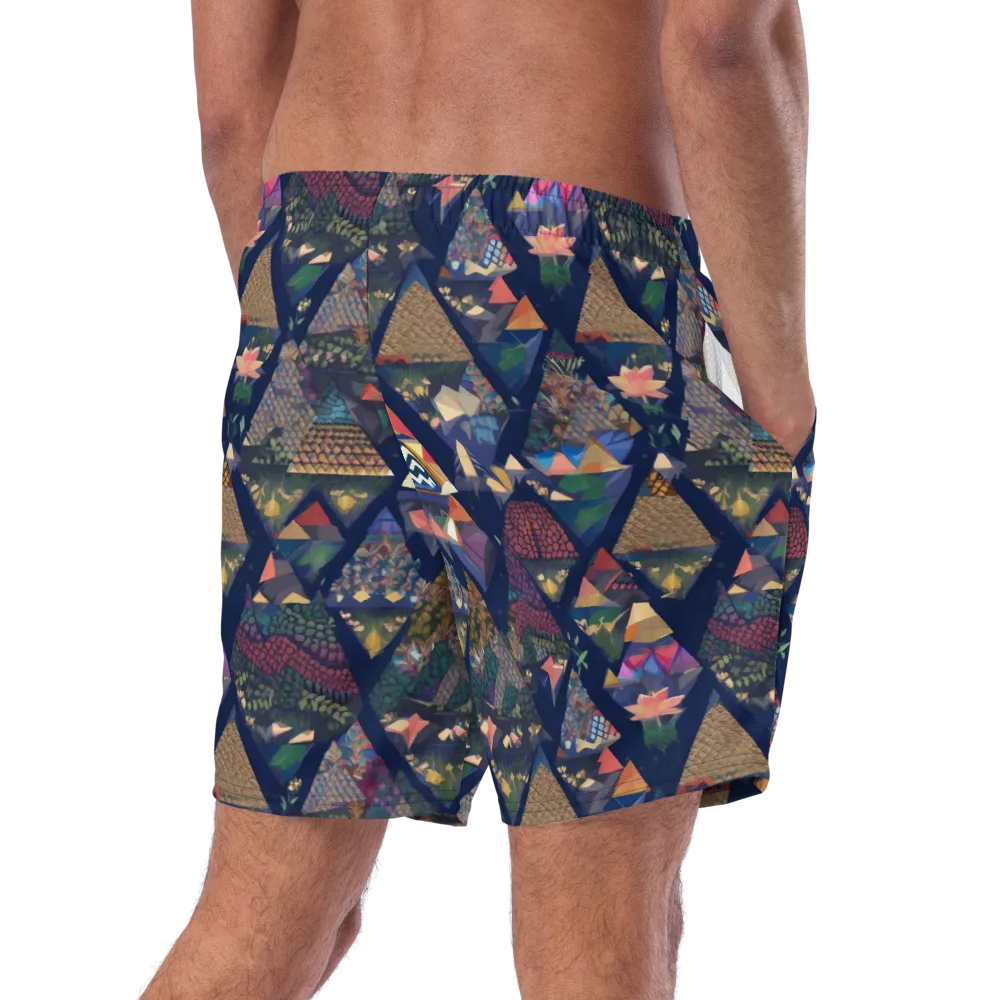 Triangle Garden on Swim Trunks — Right Back