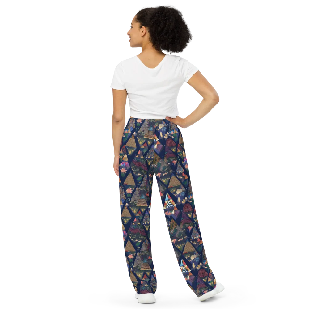 Triangle Garden on Wide-Leg Pants — Back