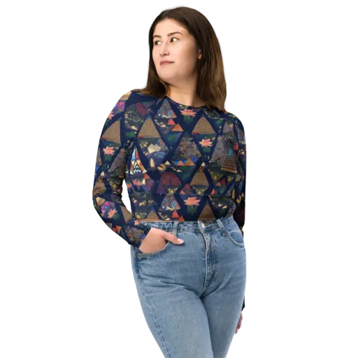 Triangle Garden on a Long Sleeve Crop Top