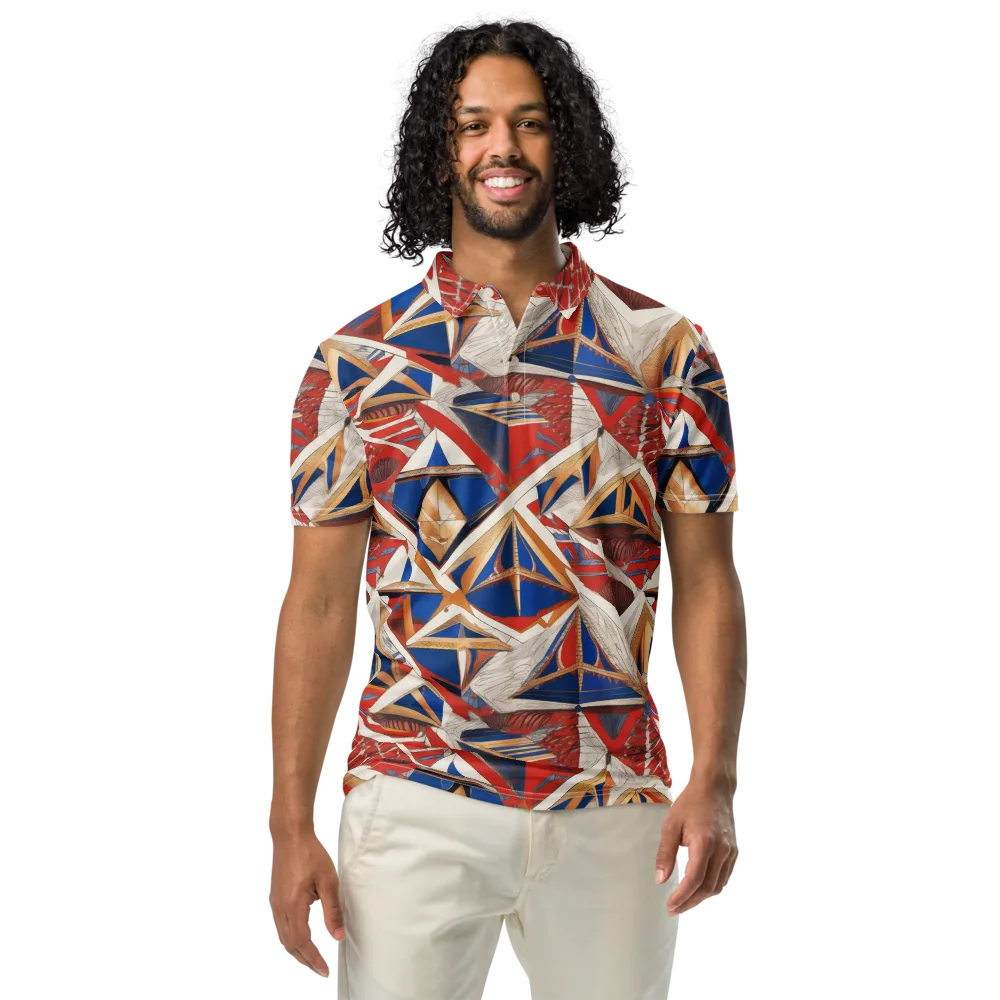 Regatta Geometry on Men's Slim Fit Polo Shirt — Front
