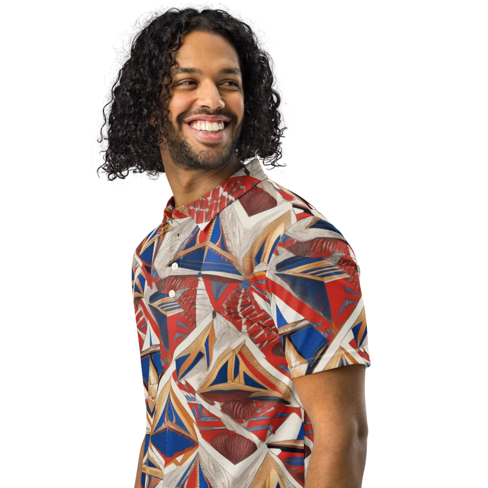 Regatta Geometry on Men's Slim Fit Polo Shirt — Left Front