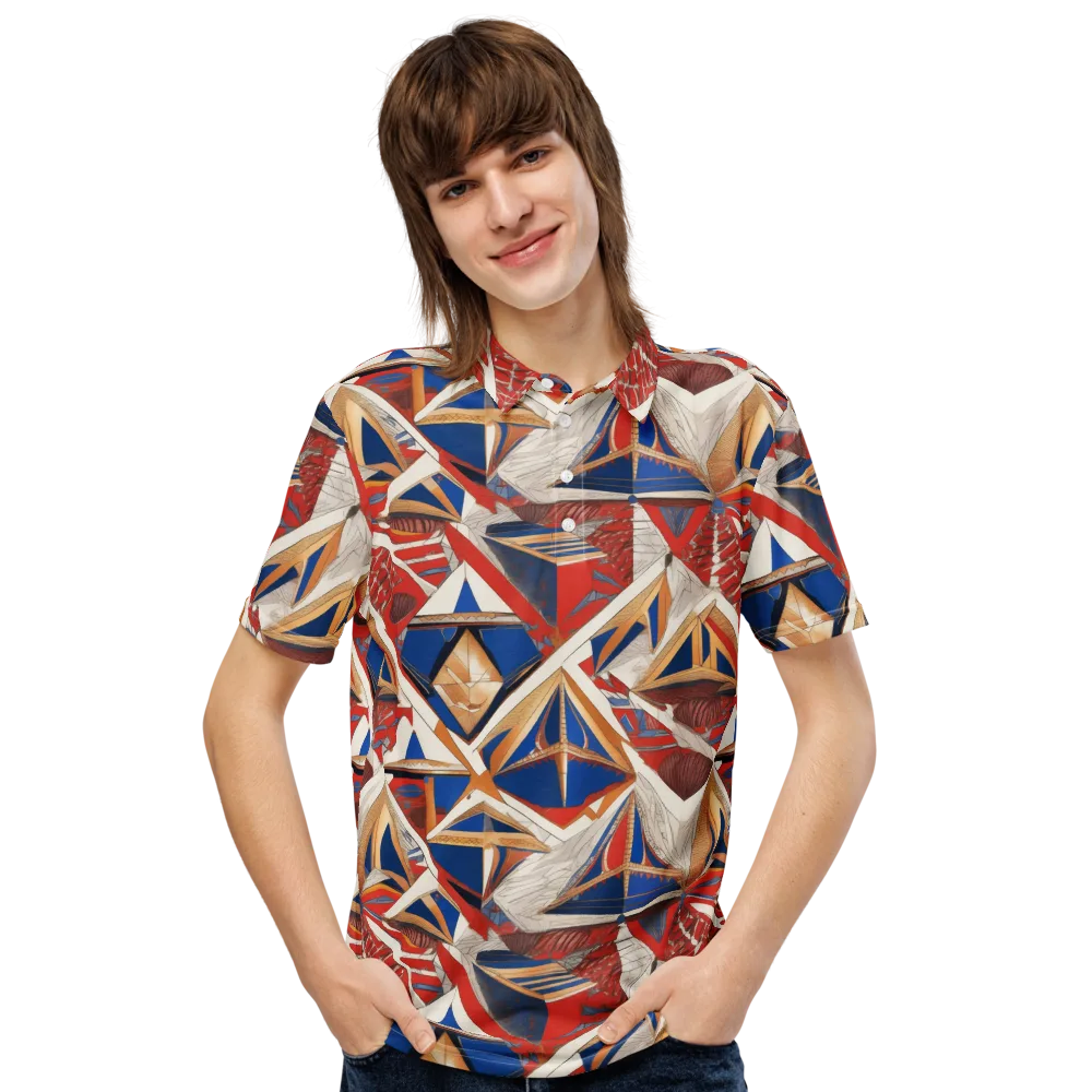 Regatta Geometry on Men's Slim Fit Polo Shirt — Front