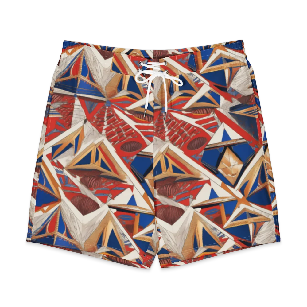 Regatta Geometry on Men's Board Shorts — Front