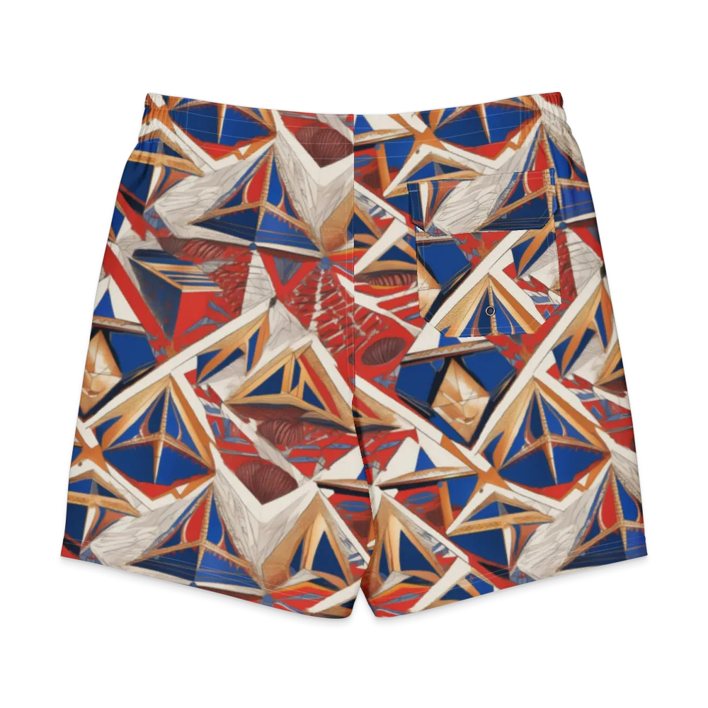 Regatta Geometry on Men's Board Shorts — Back