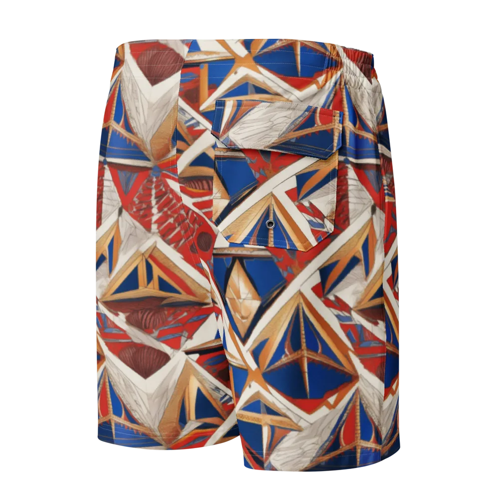 Regatta Geometry on Men's Board Shorts — Back