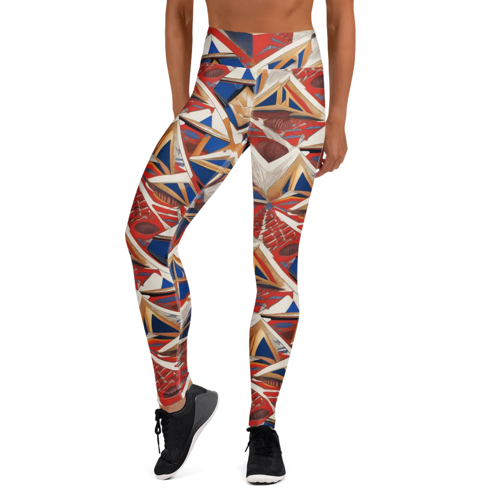 Regatta Geometry on Yoga Leggings — Front