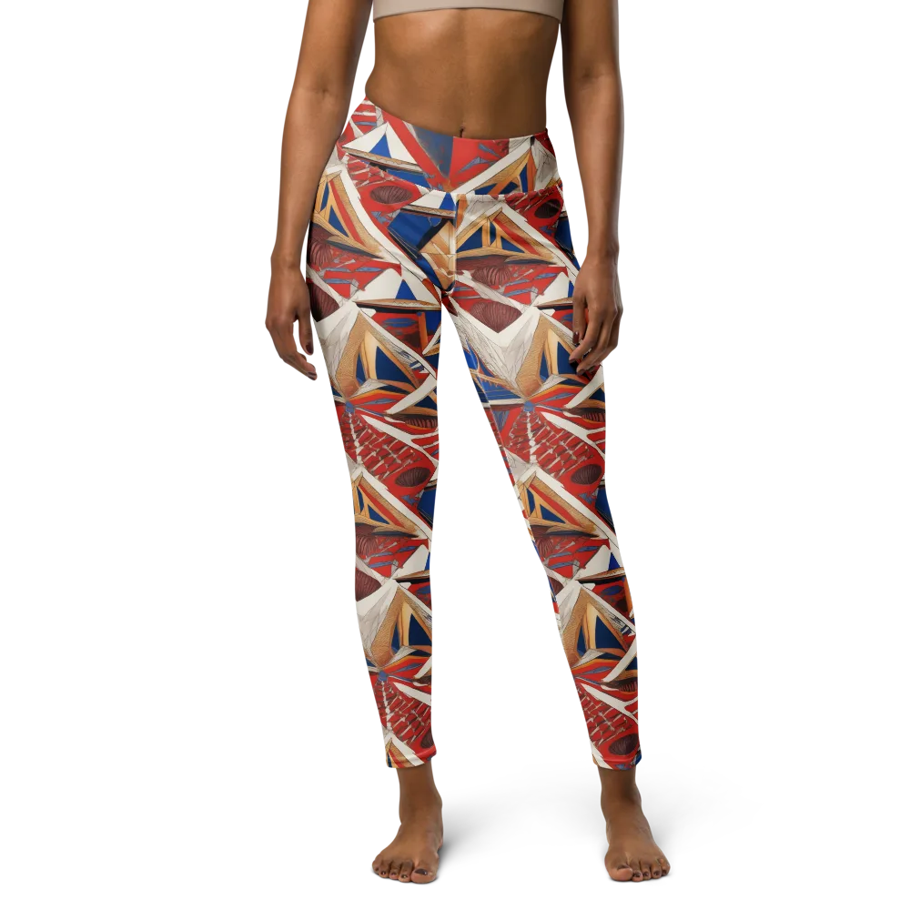 Regatta Geometry on Yoga Leggings — Front