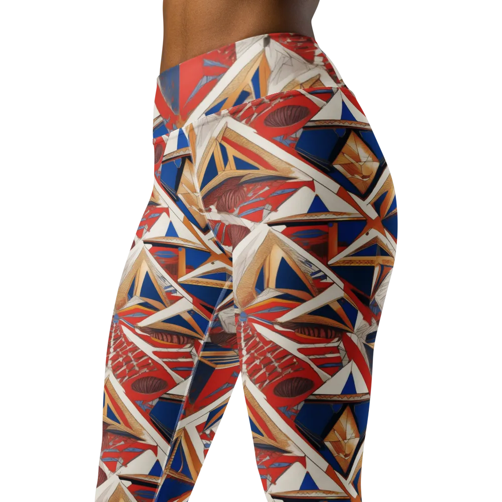 Regatta Geometry on Yoga Leggings — Left Front