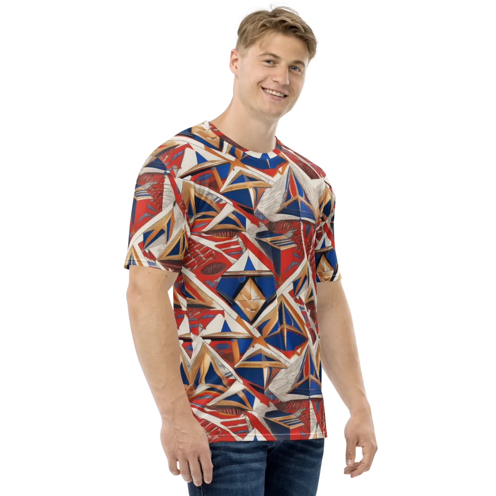 Regatta Geometry on Men's Crew Neck T-Shirt — Right