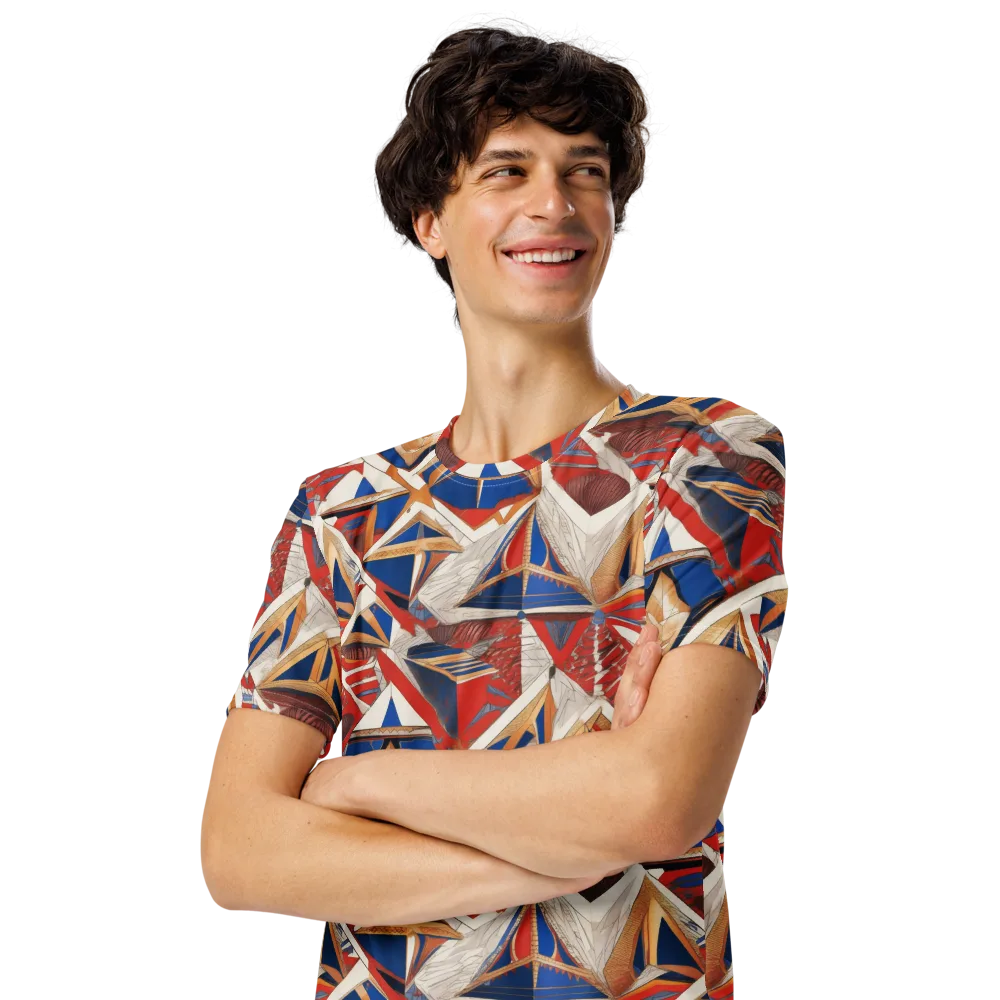 Regatta Geometry on Men's Crew Neck T-Shirt — Left Front