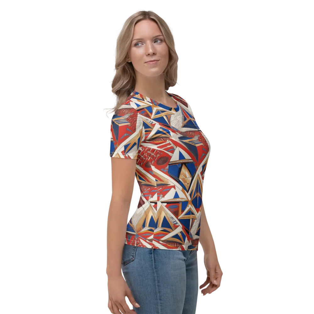 Regatta Geometry on Women's Crew Neck T-Shirt — Right