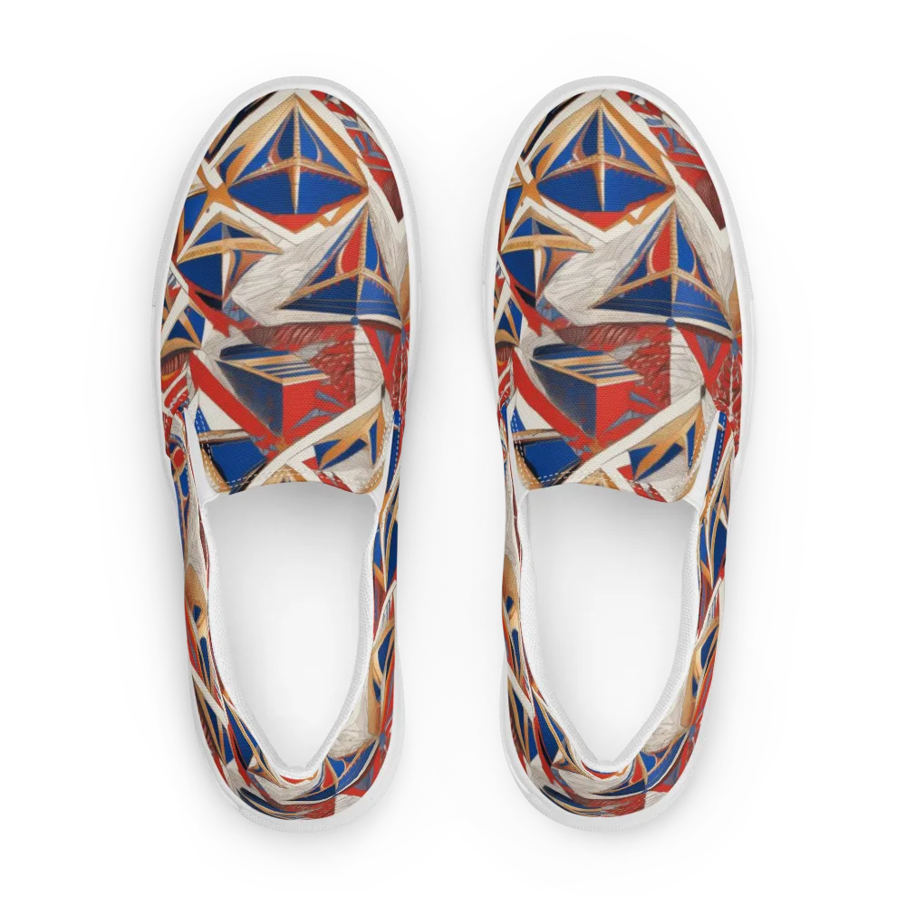 Regatta Geometry on Men's Slip-On Canvas Shoes — Front