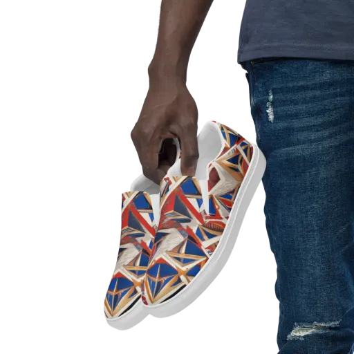 Regatta Geometry on a Men's Slip-On Canvas Shoes