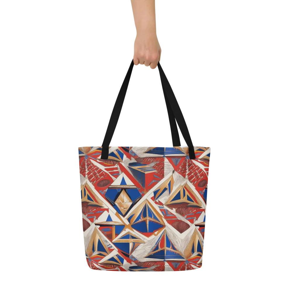 Regatta Geometry on Large Tote Bag W/ Pocket — Front