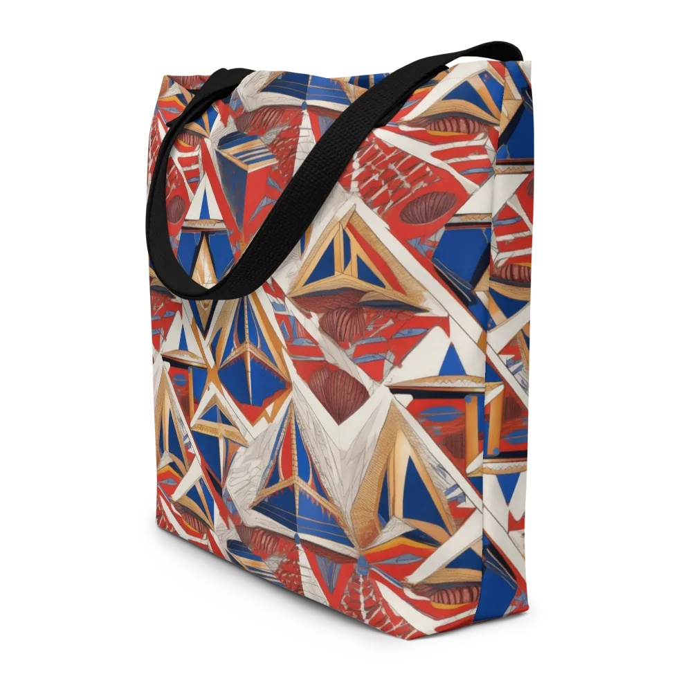 Regatta Geometry on Large Tote Bag W/ Pocket — Front