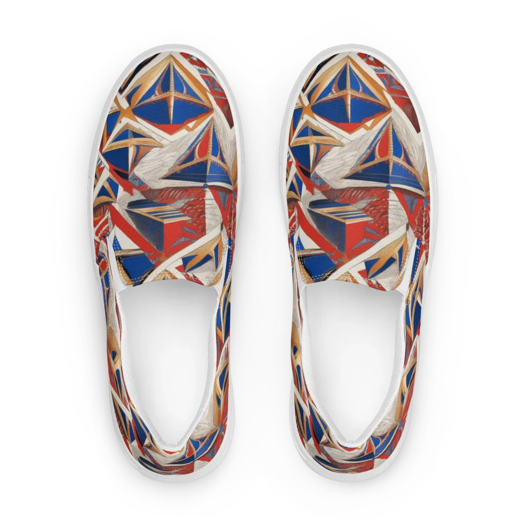 Regatta Geometry on Women's Slip-On Canvas Shoes — Front