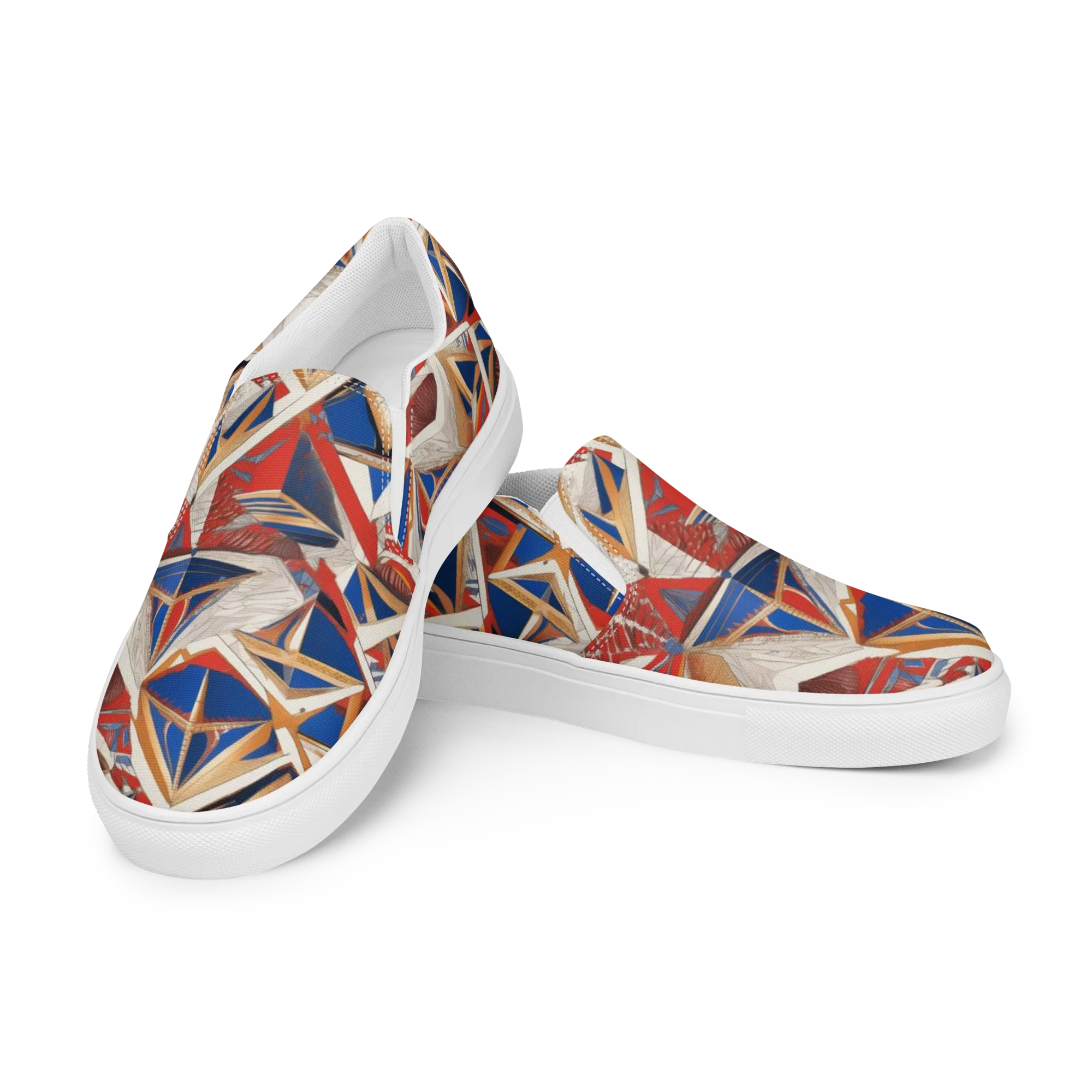 Regatta Geometry on Women's Slip-On Canvas Shoes — Left Front