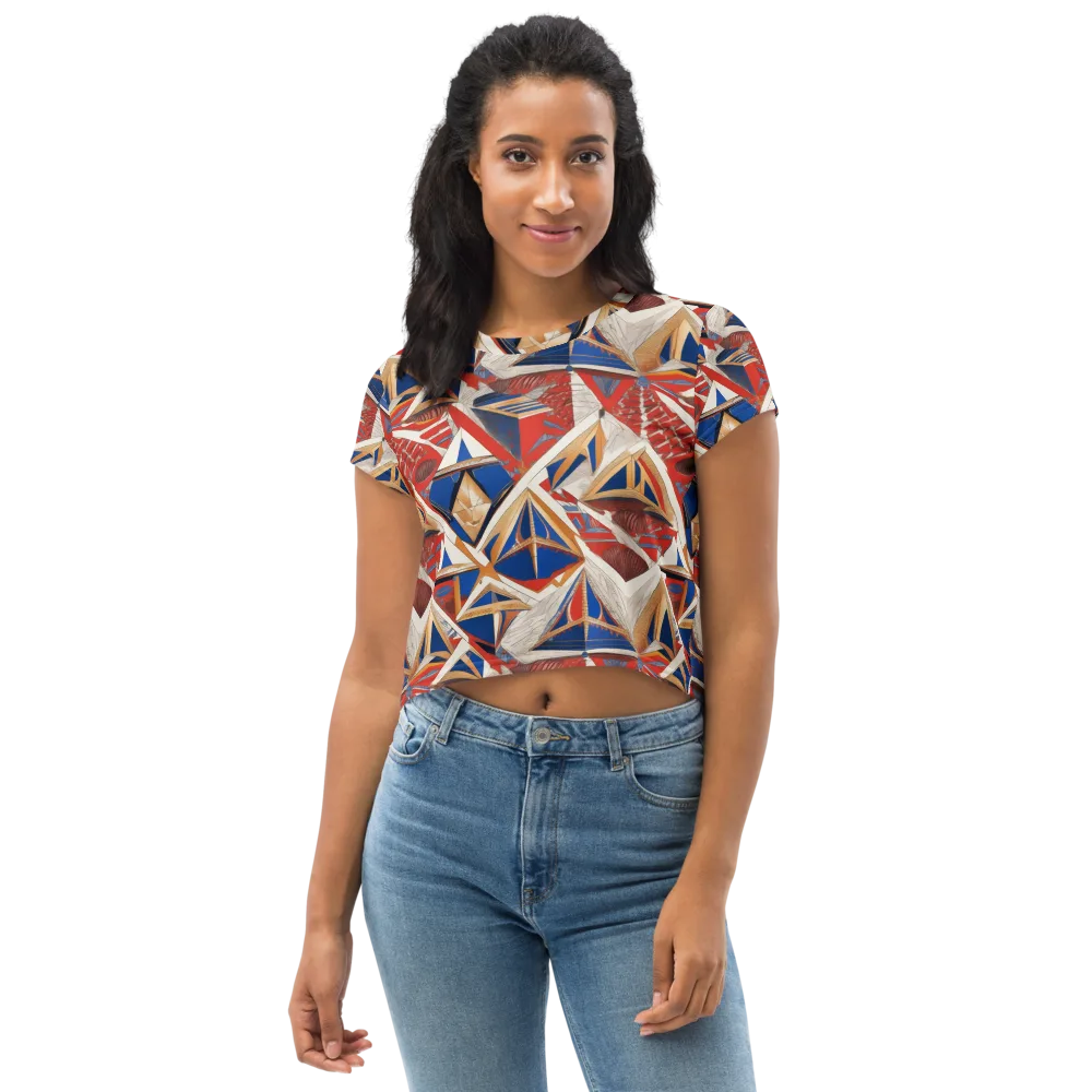 Regatta Geometry on Crop Tee — Front