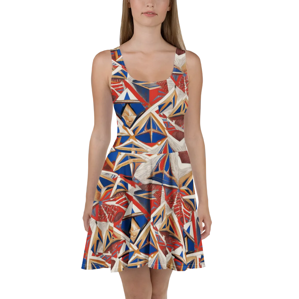 Regatta Geometry on Skater Dress — Front