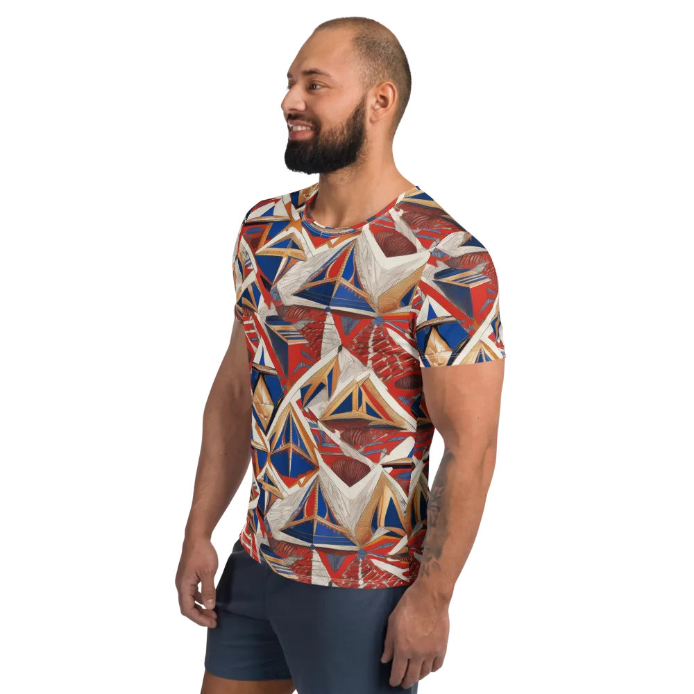 Regatta Geometry on Men's Athletic T-Shirt — Left