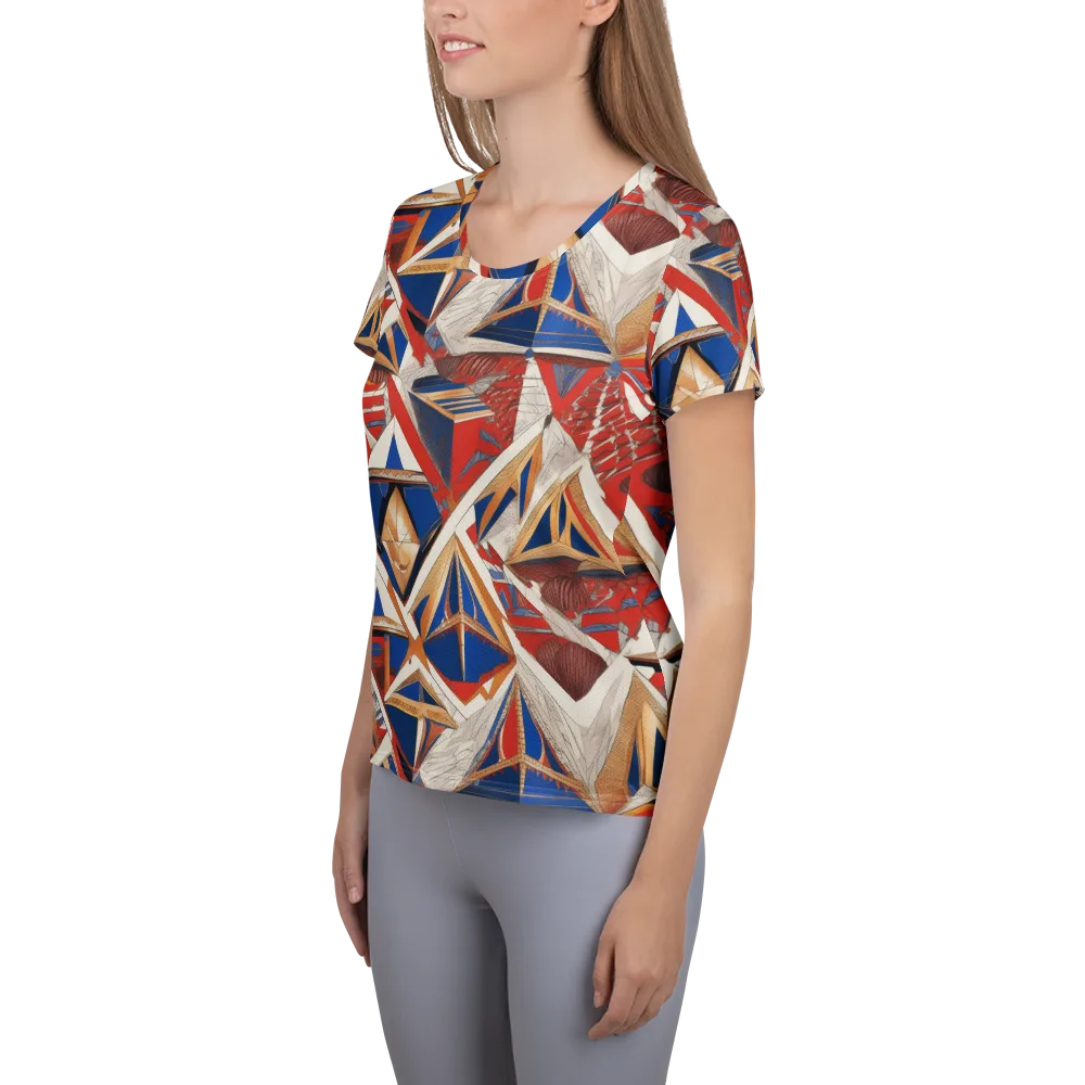 Regatta Geometry on Women's Athletic T-Shirt — Left