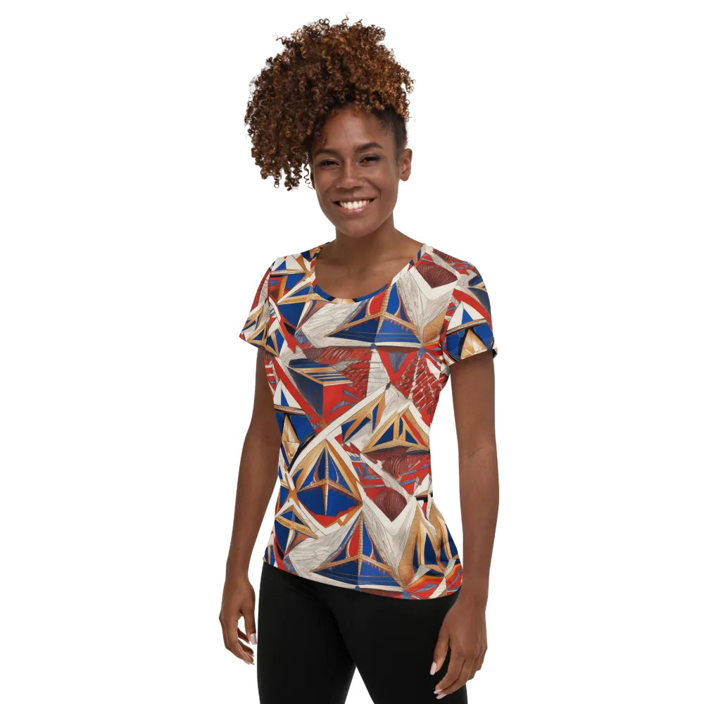 Regatta Geometry on Women's Athletic T-Shirt — Left