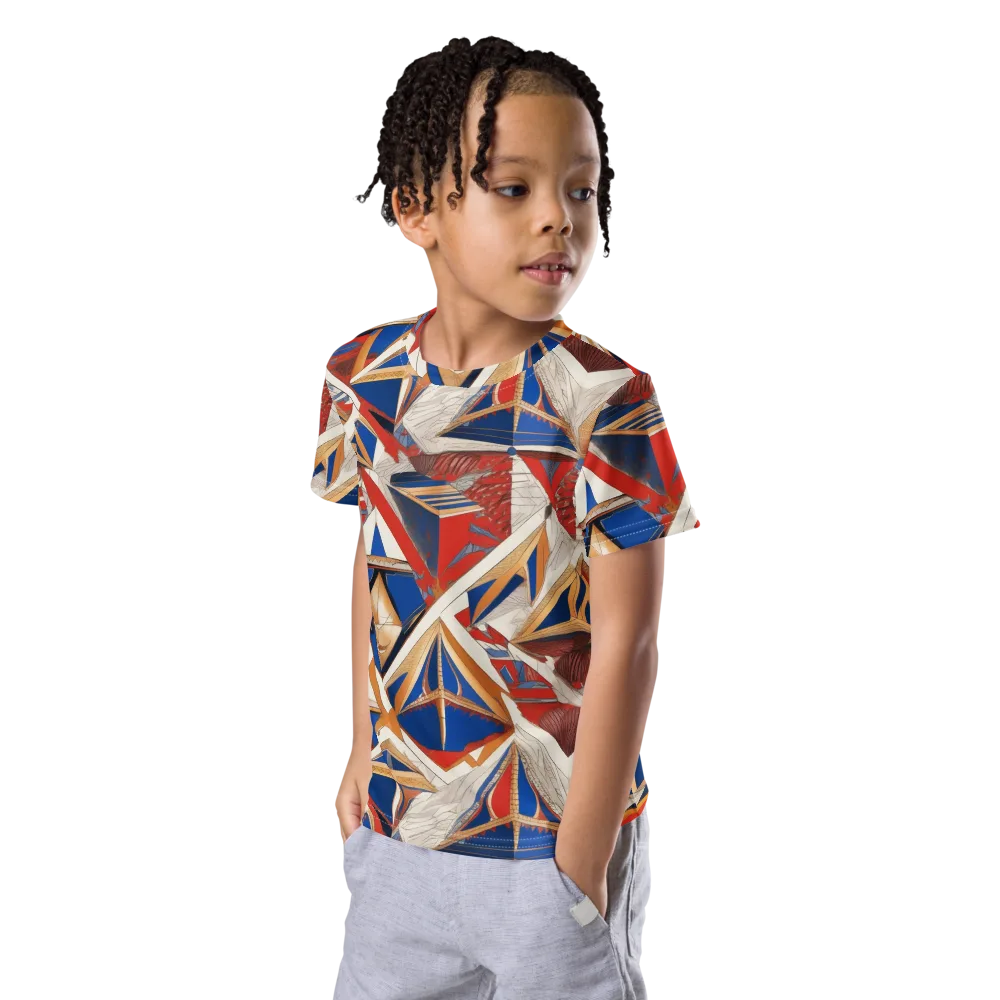 Regatta Geometry on Kids Crew Neck T-Shirt — Left Front