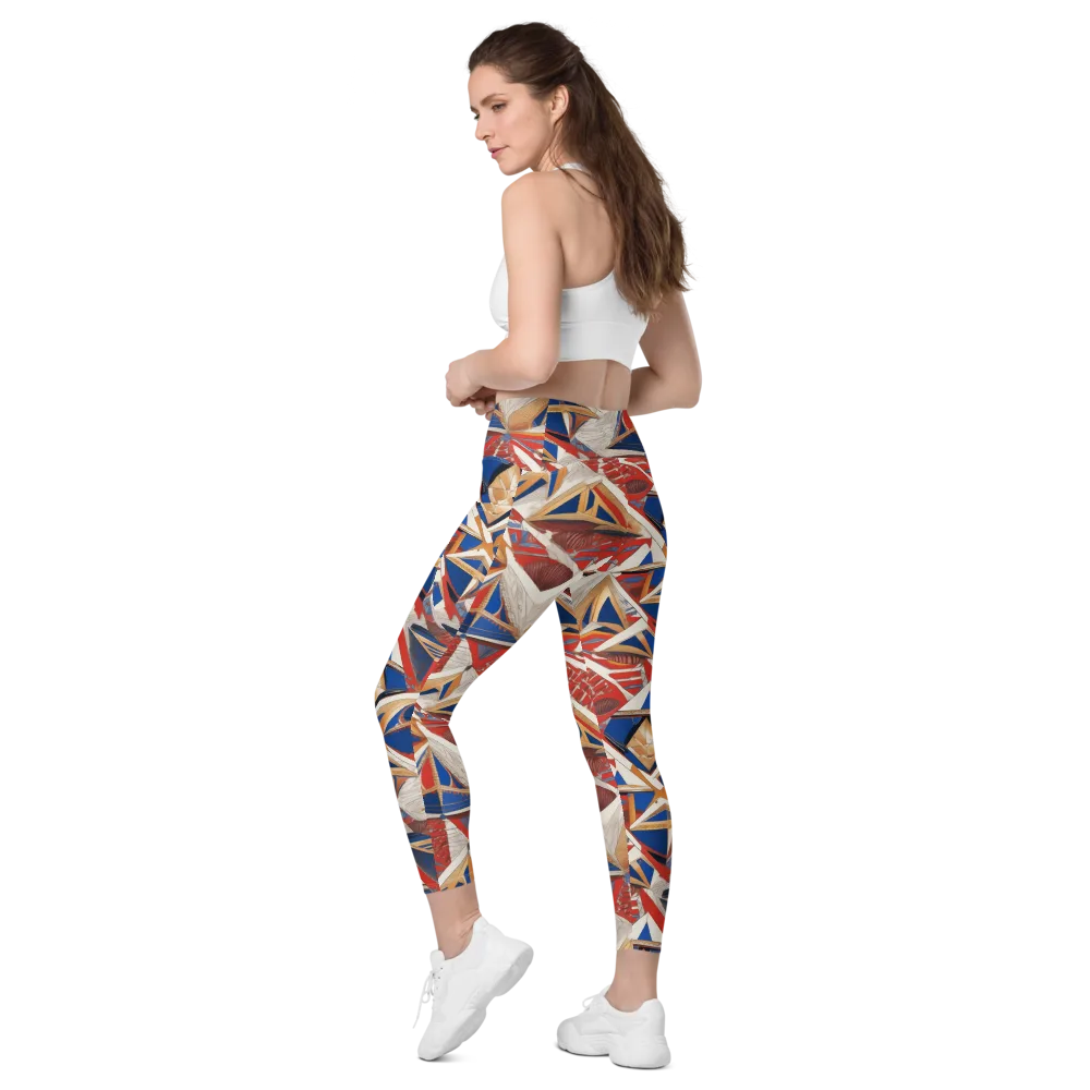Regatta Geometry on Leggings with Pockets — Left Back