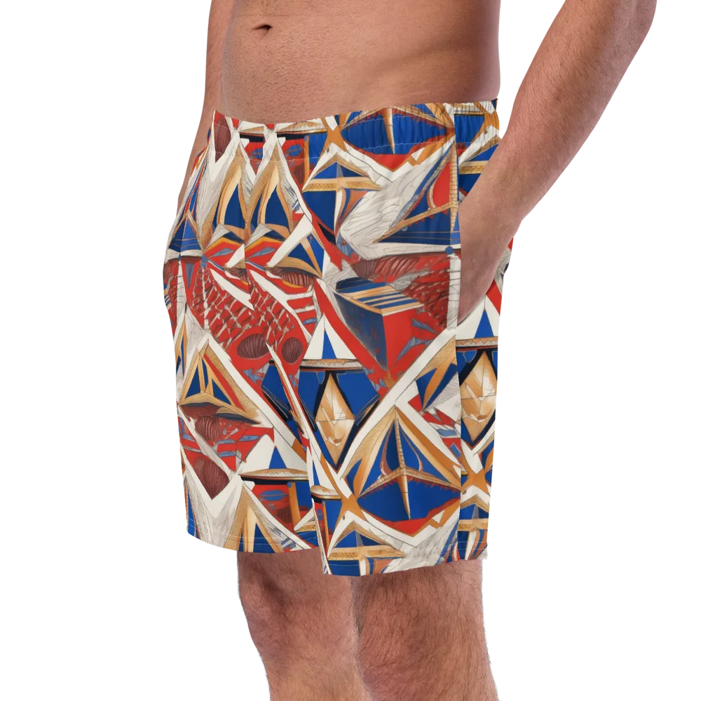 Regatta Geometry on Swim Trunks — Left Front