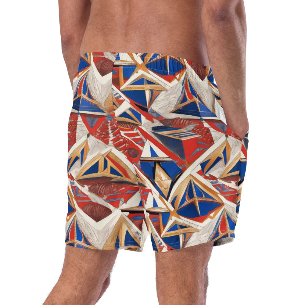 Regatta Geometry on Swim Trunks — Right Back