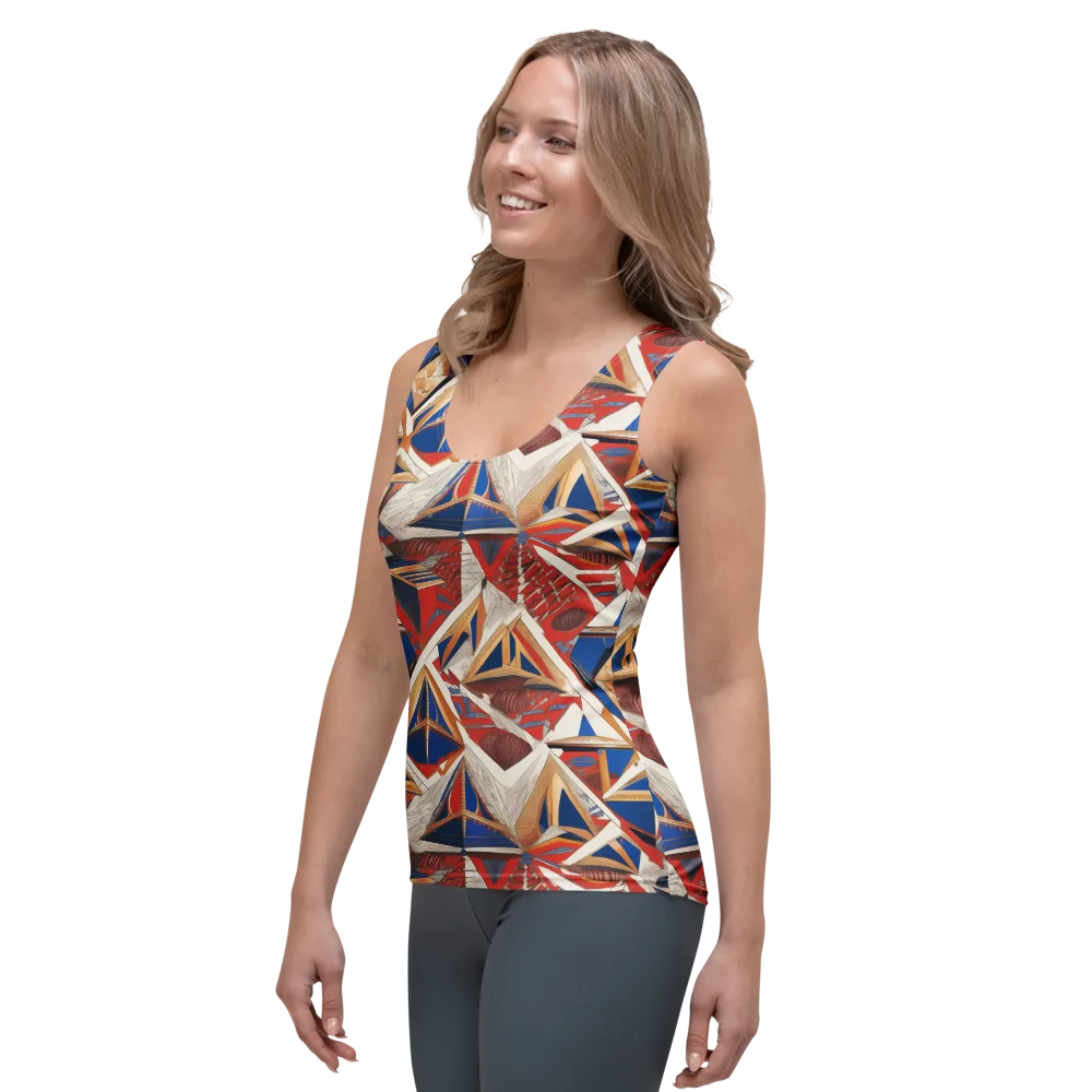 Regatta Geometry on Women's Tank Top — Left Front
