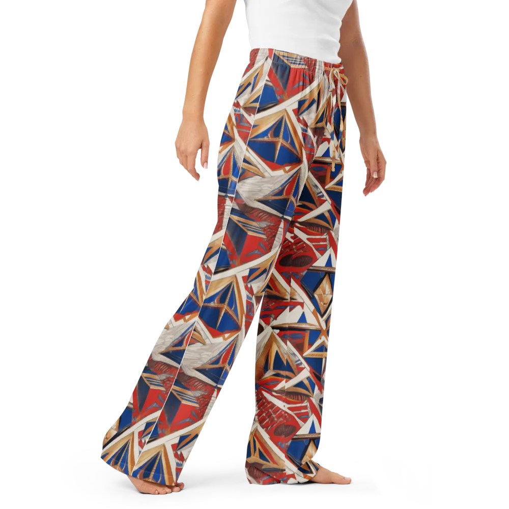 Regatta Geometry on Women's Pajama Pants — Right Front