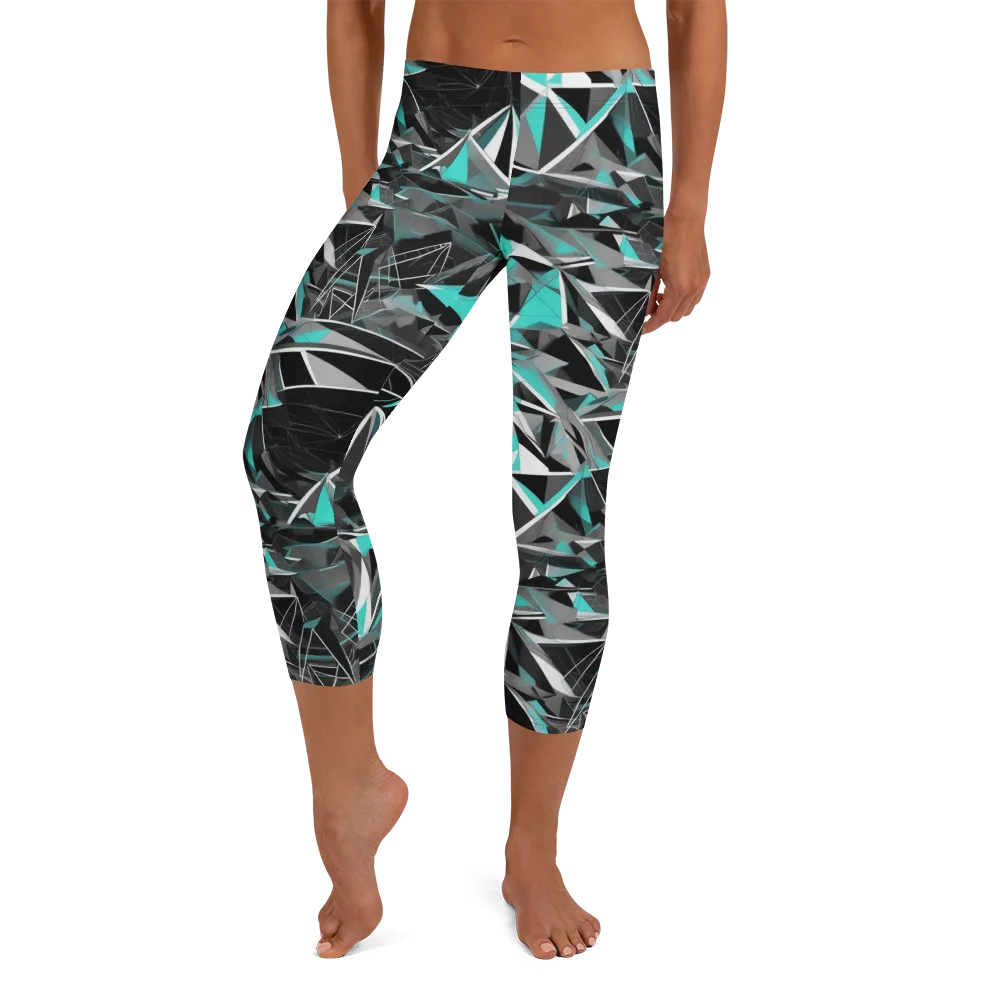 Carbon Crystal on Capri Leggings — Front