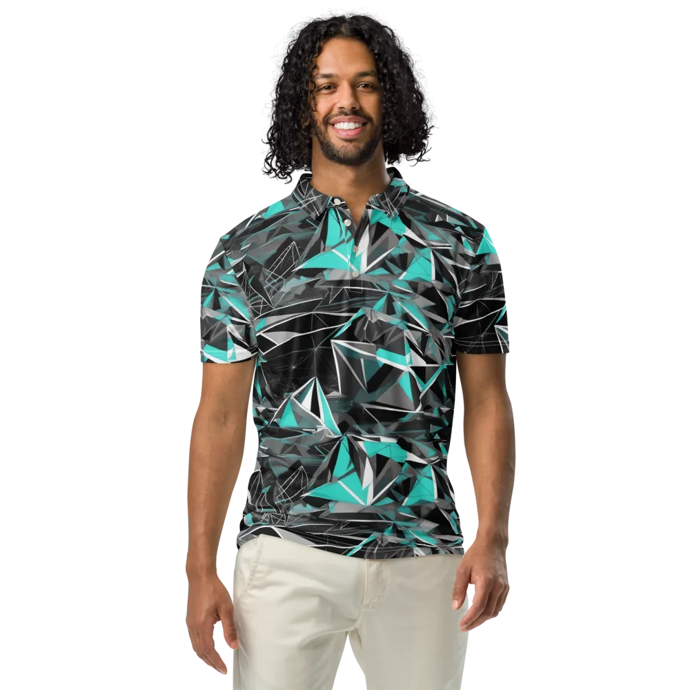 Carbon Crystal on Men's Slim Fit Polo Shirt — Front