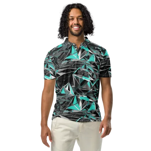 Carbon Crystal on a Men's Slim Fit Polo Shirt
