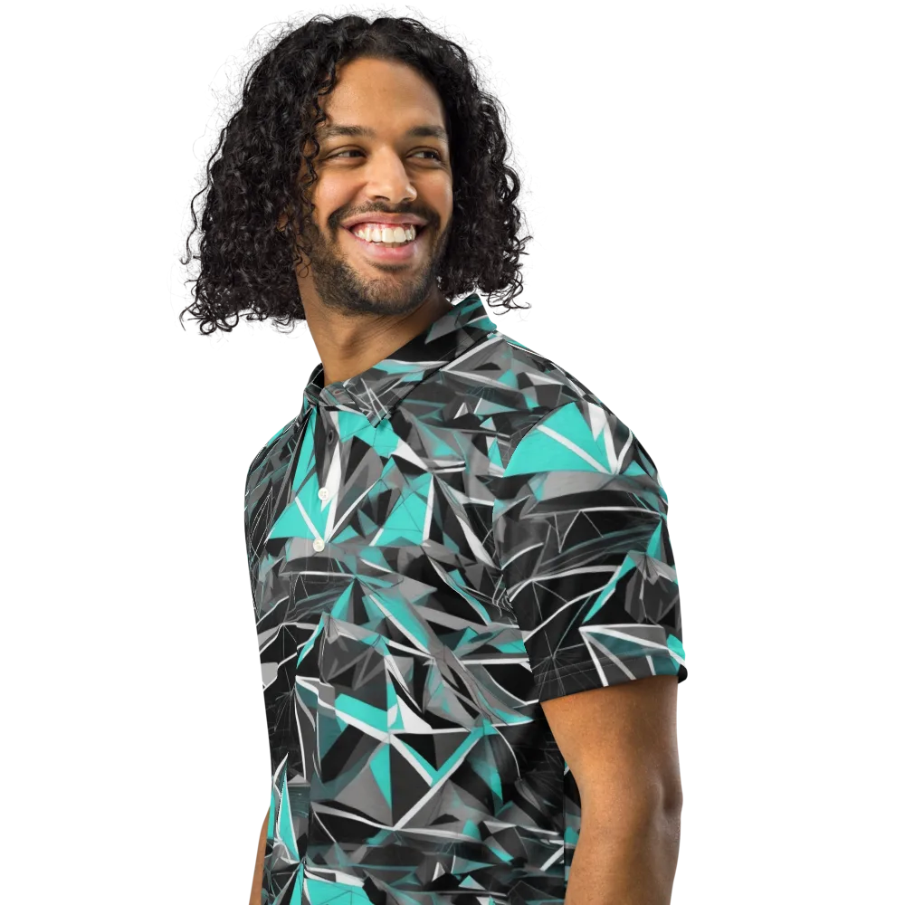 Carbon Crystal on Men's Slim Fit Polo Shirt — Left Front
