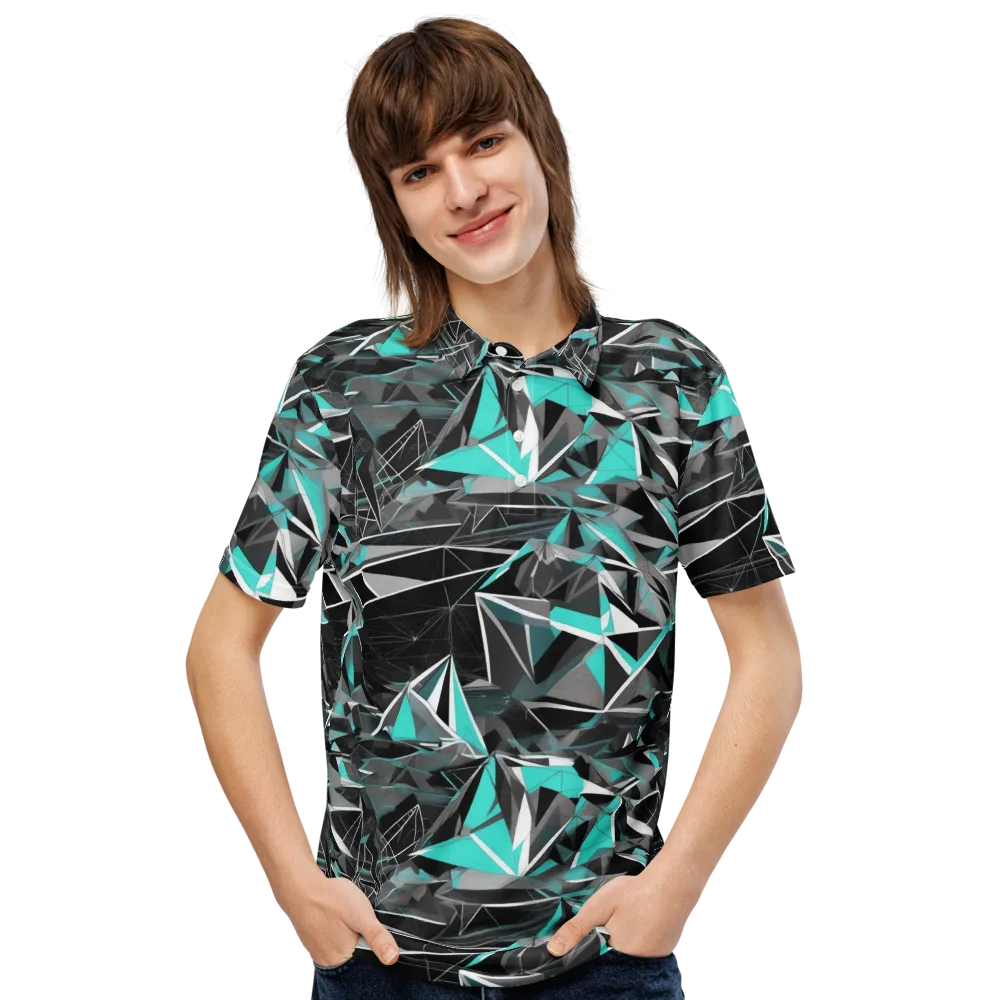 Carbon Crystal on Men's Slim Fit Polo Shirt — Front